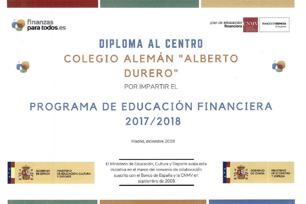 EL COLEGIO ALEMÁN SEVILLA DENTRO DEL  PROGRAMA DE EDUCACIÓN FINANCIERA DEL BANCO DE ESPAÑA